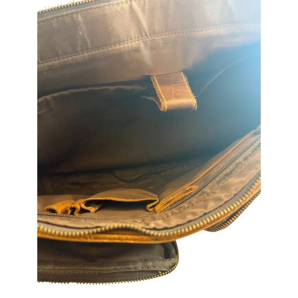 Distressed Brown Leather Messenger Bag Laptop Satchel Briefcase Crossbody Rugged